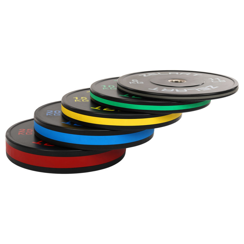 Бамперні диски гумові Bumper Plates Zelart TA-4790-20 51мм 20кг чорний-синій