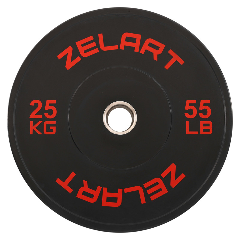 Бамперні диски гумові Bumper Plates Zelart TA-4790-25 51мм 25кг чорний-червоний