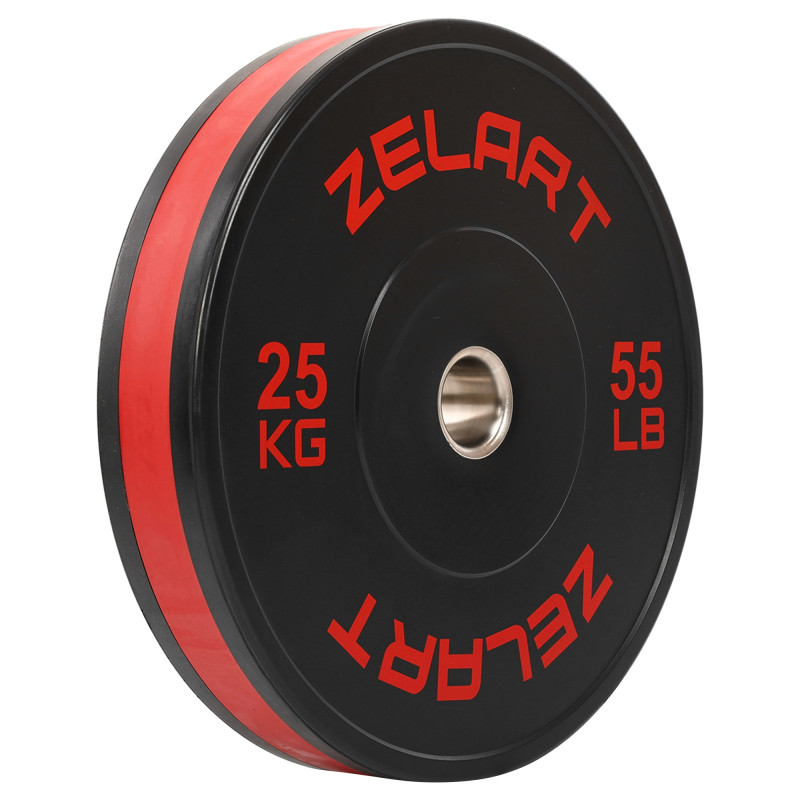 Бамперні диски гумові Bumper Plates Zelart TA-4790-25 51мм 25кг чорний-червоний