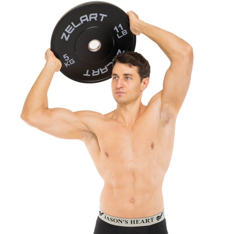 Бамперні диски гумові Bumper Plates Zelart TA-4790-5 51мм 5кг чорний-сірий