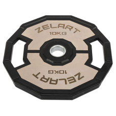 Млинці диски гумові 2 Handle металева втулка Zelart TA-4792-10 51мм 10кг чорний-сірий