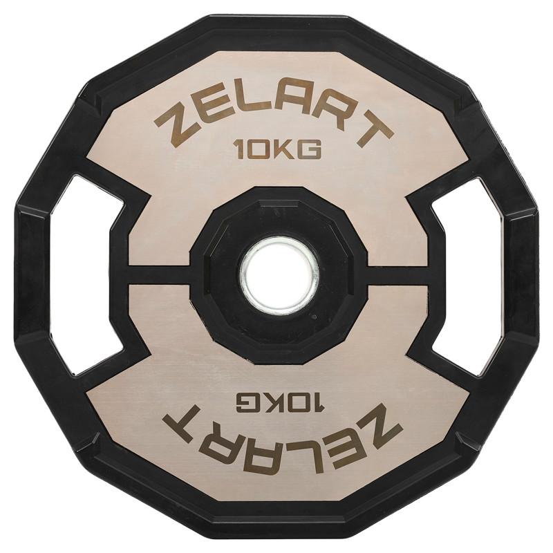 Млинці диски гумові 2 Handle металева втулка Zelart TA-4792-10 51мм 10кг чорний-сірий