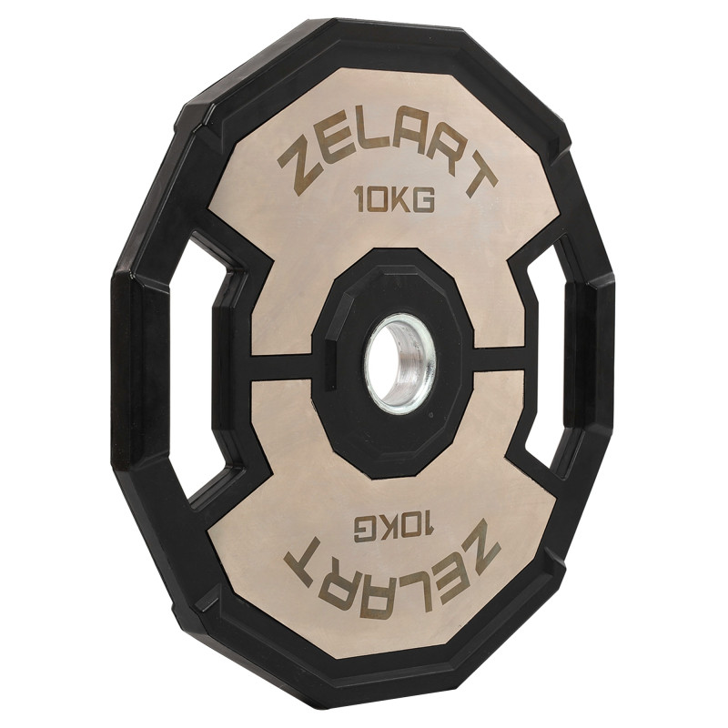 Млинці диски гумові 2 Handle металева втулка Zelart TA-4792-10 51мм 10кг чорний-сірий