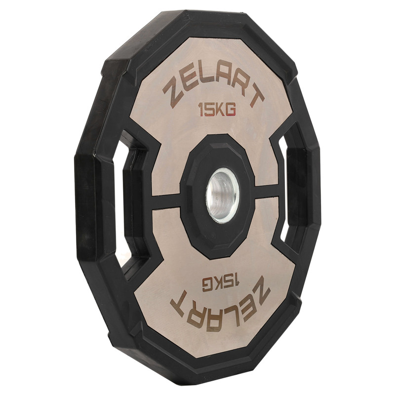 Млинці диски гумові 2 Handle металева втулка Zelart TA-4792-15 51мм 15кг чорний