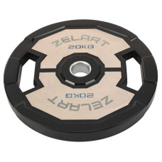 Млинці диски гумові 2 Handle металева втулка Zelart TA-4792-20 51мм 20кг чорний