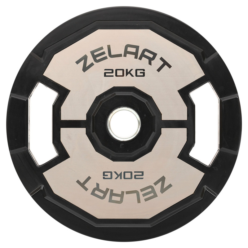 Млинці диски гумові 2 Handle металева втулка Zelart TA-4792-20 51мм 20кг чорний