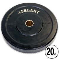 Бамперні диски гумові Bumper Plates Zelart Z-TOP TA-5125-20 51мм 20кг чорний