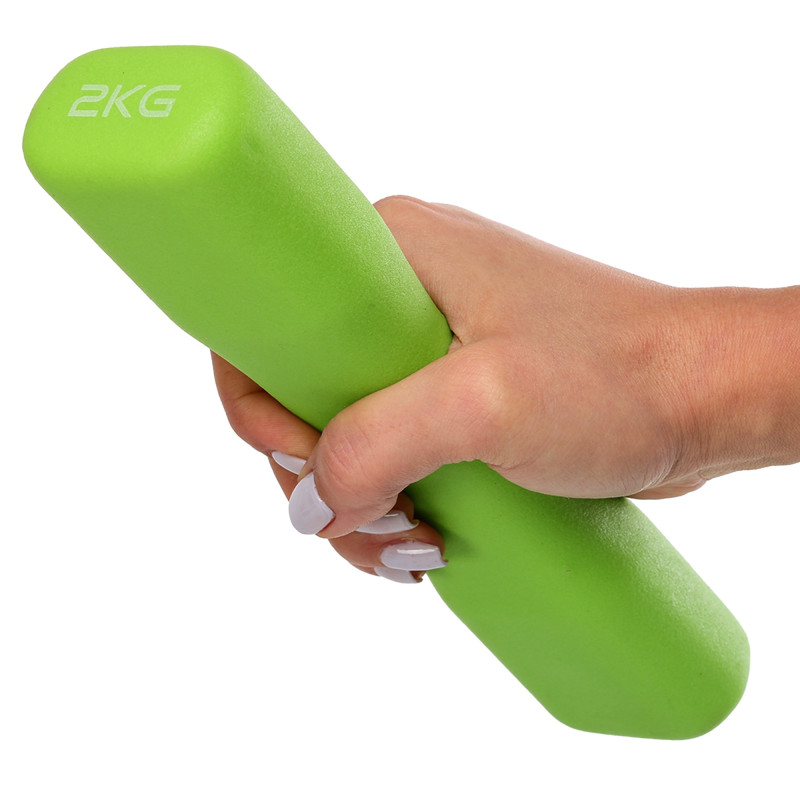 Гантель для фітнесу неопреновий MDbuddy TA-5322-2 1шт 2 кг кольори в асортименті