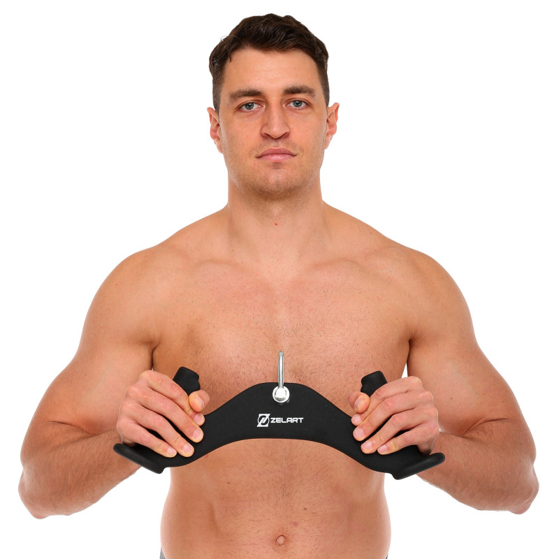 Рукоятка для тяги з вузьким хватом Pull Down Handle нековзне покриття Mdbuddy TA-5391 43,5 см чорний