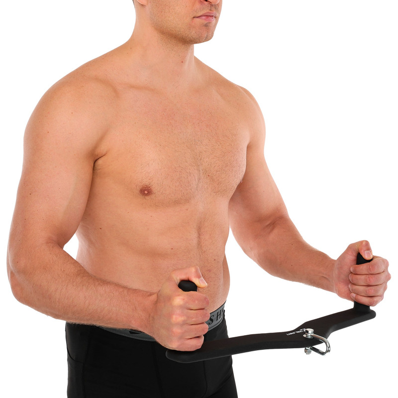 Рукоятка для тяги вниз з широким хватом Lat Pull Down Bar нековзне покриття Mdbuddy TA-5392 розмір 52х10х15см чорний