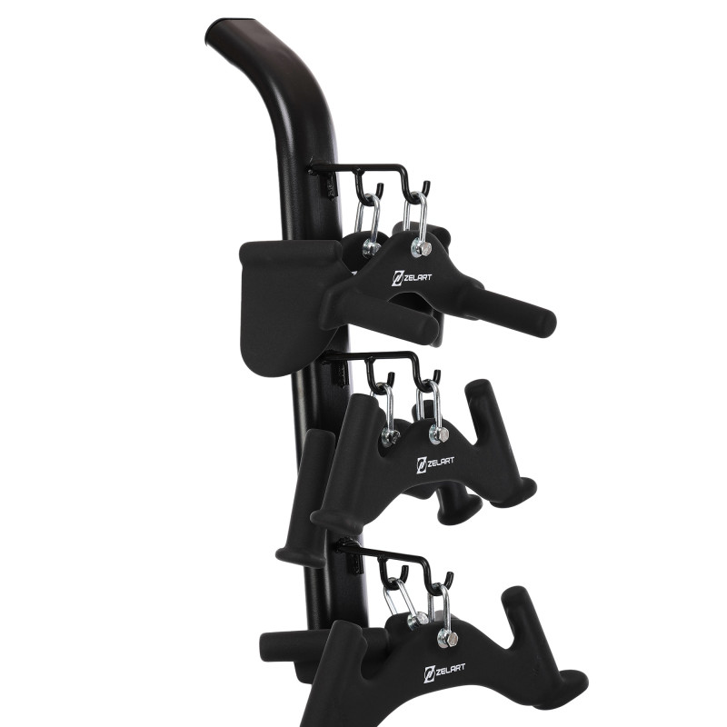 Стійка вертикальна для рукояток та ручок для тренажерів Machine Bar Rack MDbuddy TA-5396 розмір-57,3x81x156,1см чорний
