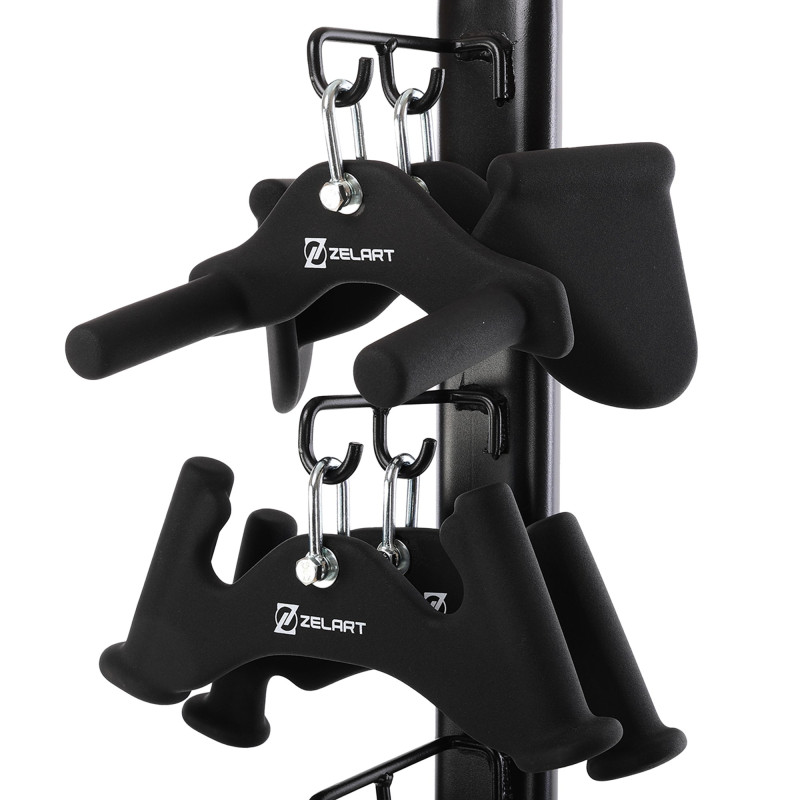 Стійка вертикальна для рукояток та ручок для тренажерів Machine Bar Rack MDbuddy TA-5396 розмір-57,3x81x156,1см чорний