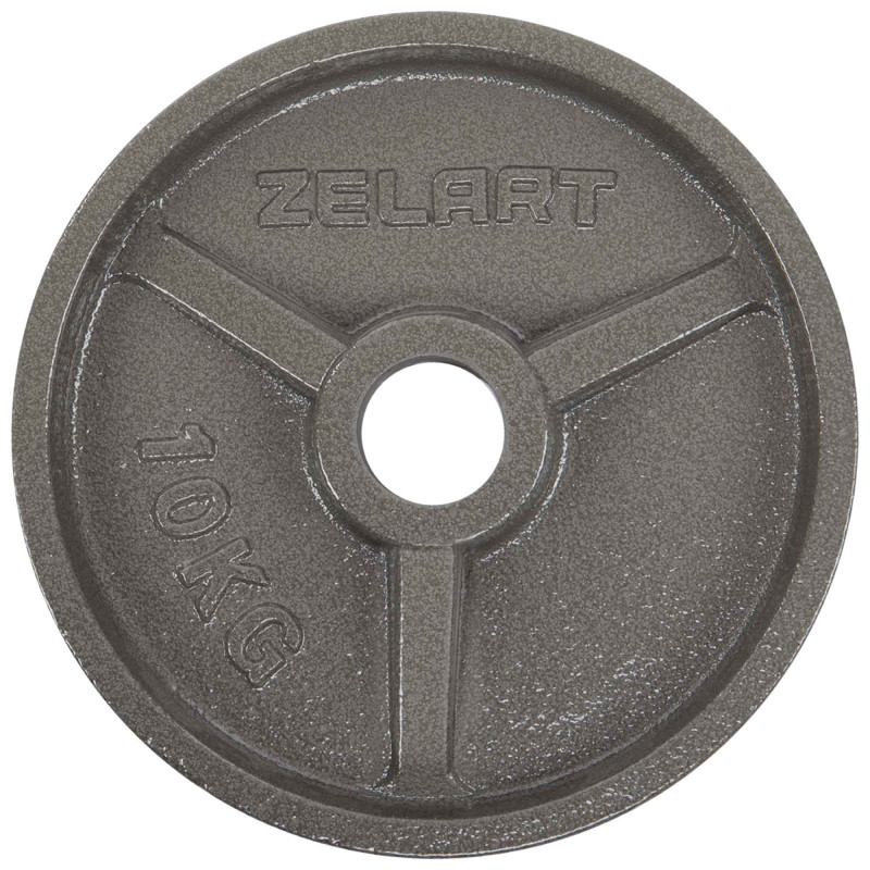 Млинці диски сталеві пофарбовані Zelart TA-7792-10 52мм 10кг сірий