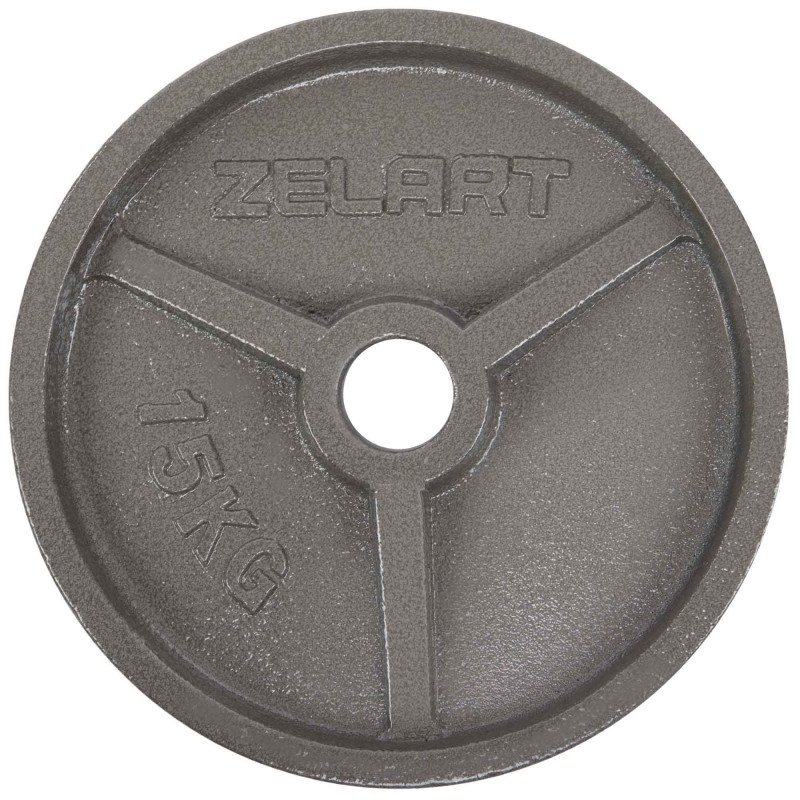 Млинці диски сталеві пофарбовані Zelart TA-7792-15 52мм 15кг сірий