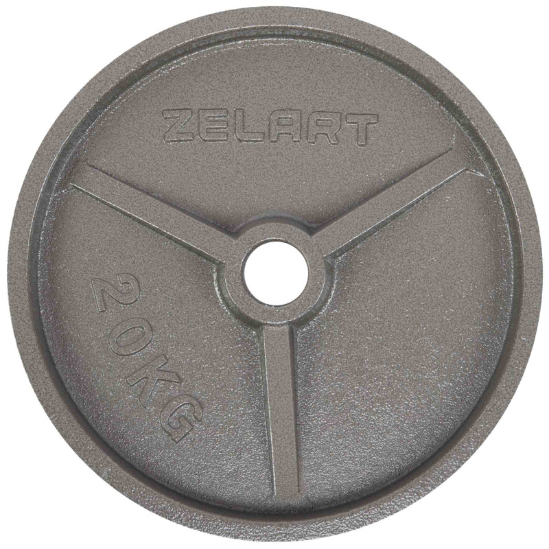 Млинці диски сталеві пофарбовані Zelart TA-7792-20 52мм 20кг сірий