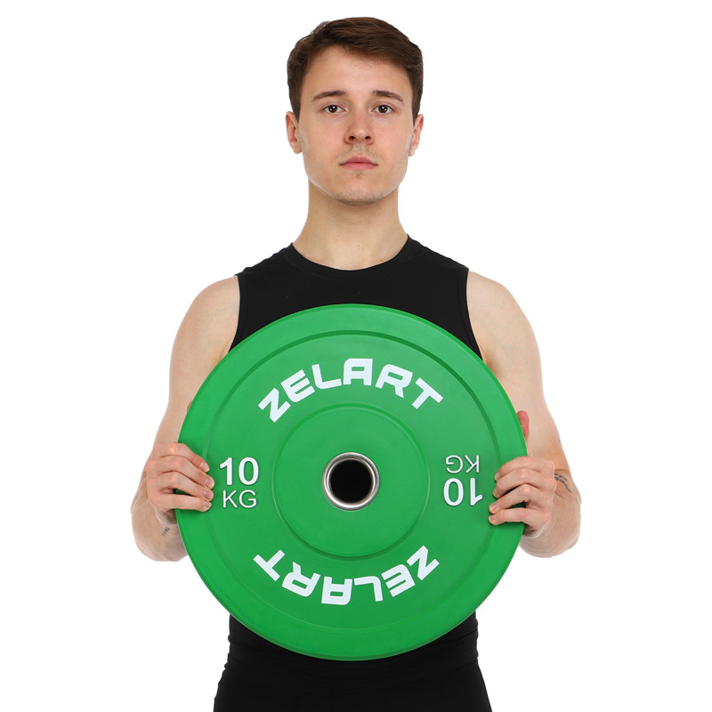 Бамперні диски гумові Zelart TA-7797-10 50.6±0.2мм 10кг зелений