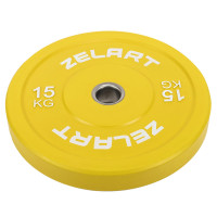 Бамперні диски гумові Zelart TA-7797-15 50.6±0.2мм 15кг жовтий