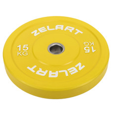 Бамперні диски гумові Zelart TA-7797-15 50.6±0.2мм 15кг жовтий