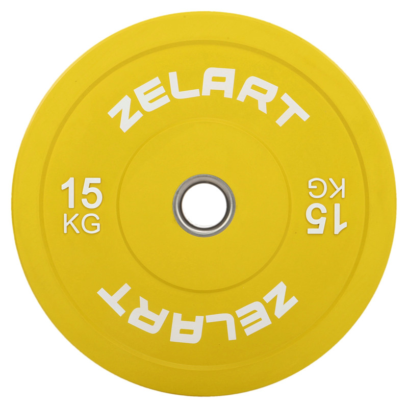 Бамперні диски гумові Zelart TA-7797-15 50.6±0.2мм 15кг жовтий