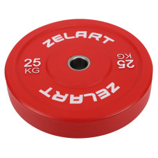 Бамперні диски гумові Zelart TA-7797-25 50.6±0.2мм 25кг червоний