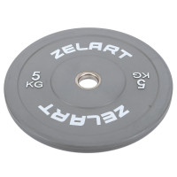 Бамперні диски гумові Zelart TA-7797-5 50.6±0.2мм 5кг сірий