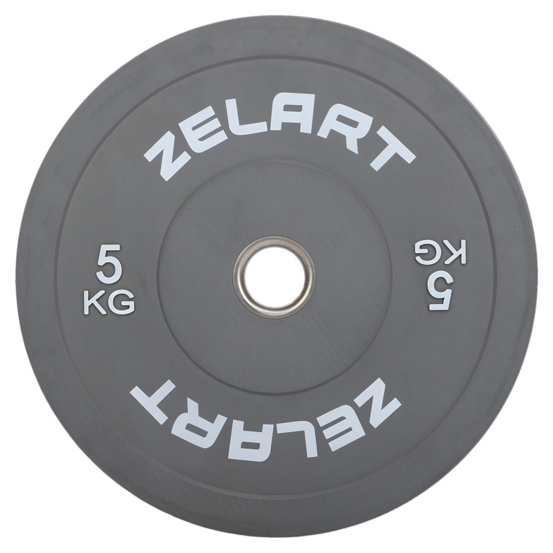 Бамперні диски гумові Zelart TA-7797-5 50.6±0.2мм 5кг сірий