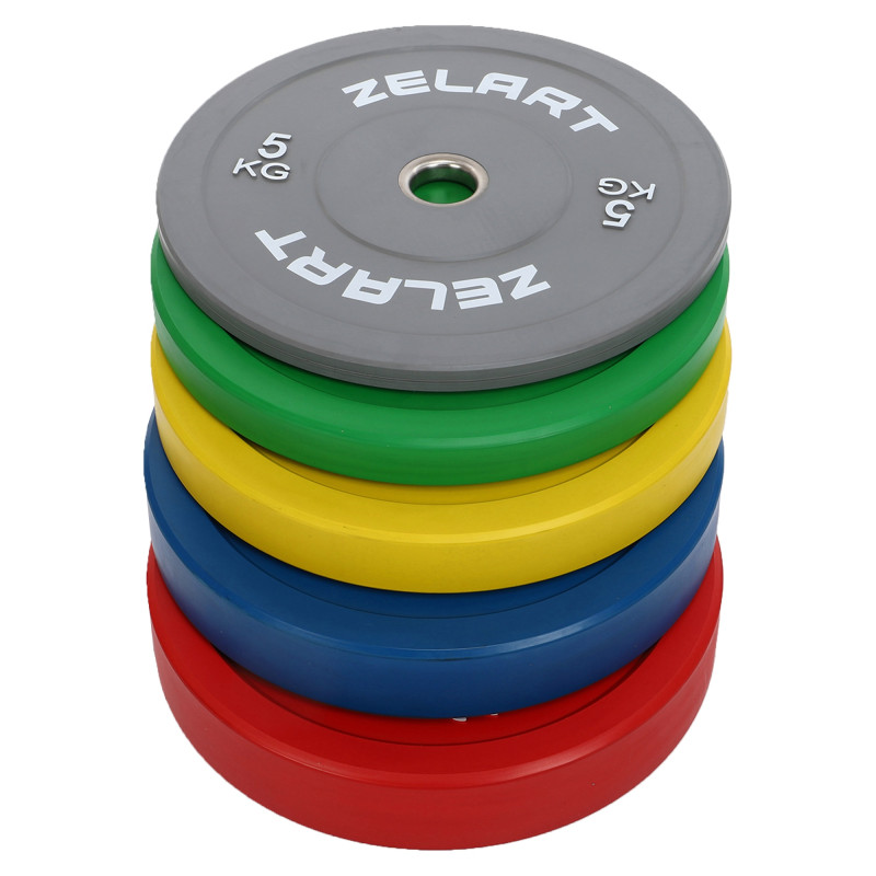 Бамперні диски гумові Zelart TA-7797-5 50.6±0.2мм 5кг сірий