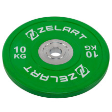 Бамперні диски гумові Zelart TA-7798-10 50.6±0.2мм 10кг зелений