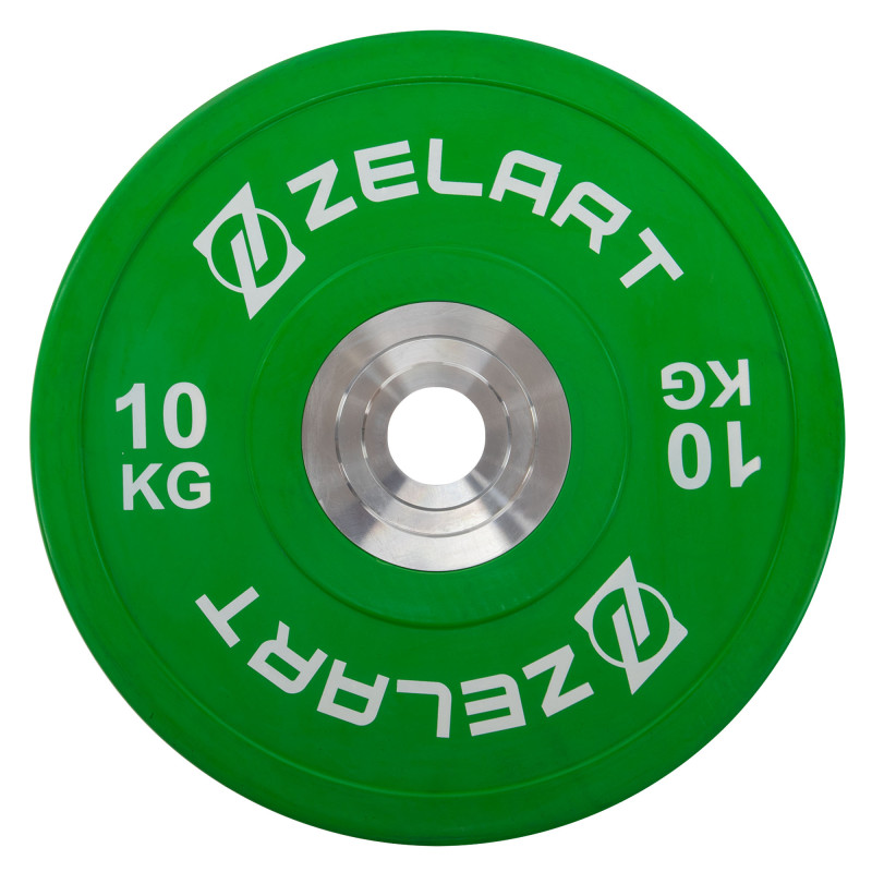Бамперні диски гумові Zelart TA-7798-10 50.6±0.2мм 10кг зелений