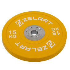 Бамперні диски гумові Zelart TA-7798-15 50.6±0.2мм 15кг жовтий