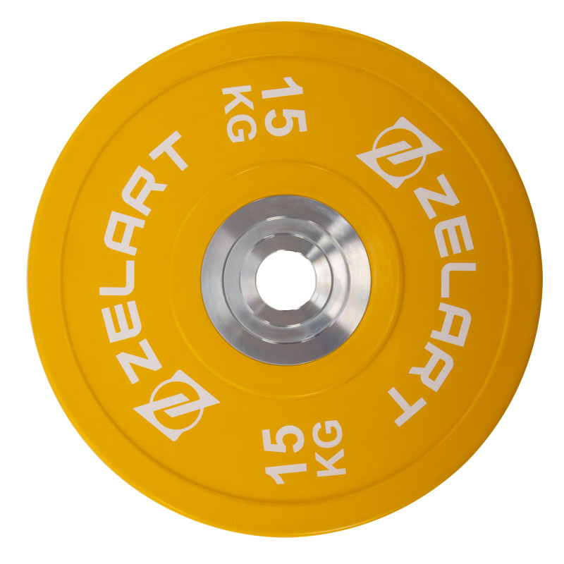 Бамперні диски гумові Zelart TA-7798-15 50.6±0.2мм 15кг жовтий