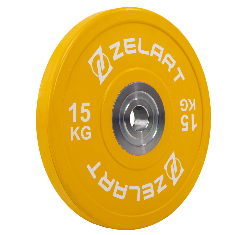 Бамперні диски гумові Zelart TA-7798-15 50.6±0.2мм 15кг жовтий
