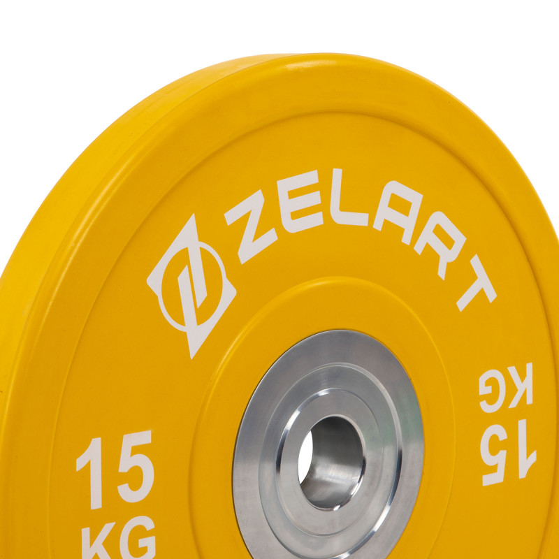 Бамперні диски гумові Zelart TA-7798-15 50.6±0.2мм 15кг жовтий