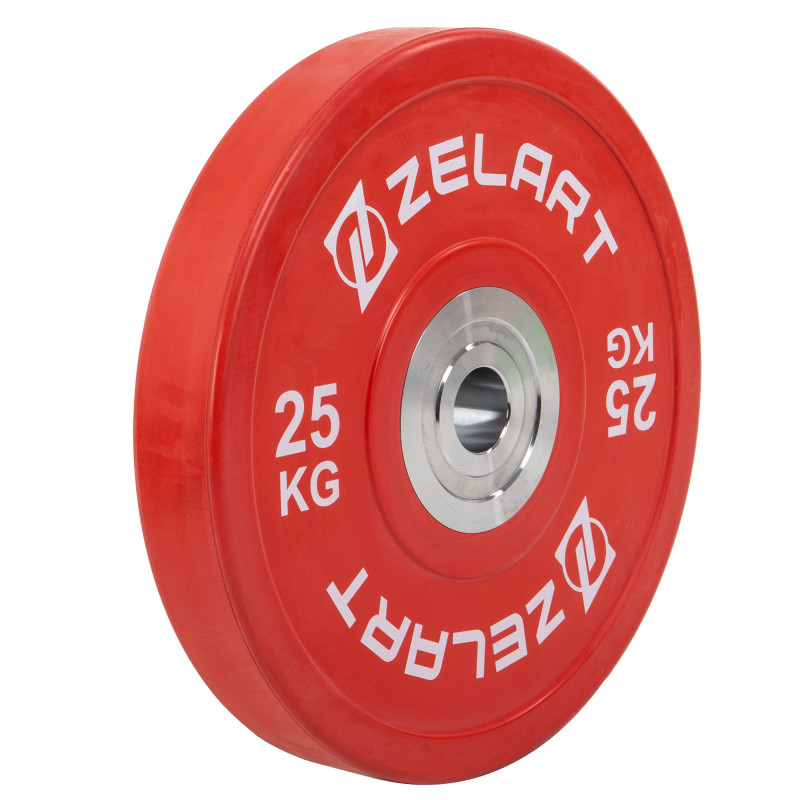 Бамперні диски гумові Zelart TA-7798-25 50.6±0.2мм 25кг червоний