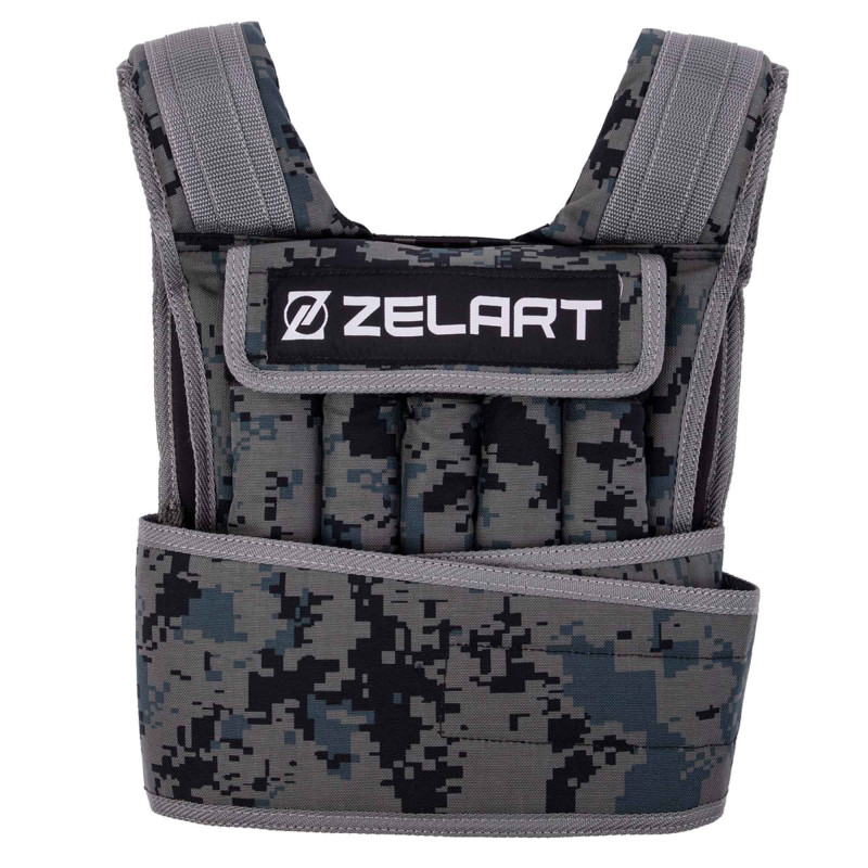 Жилет обважнювач з регульованою вагою Zelart WEIGTH VEST TA-7806-15 вага-1,5-15кг камуфляж