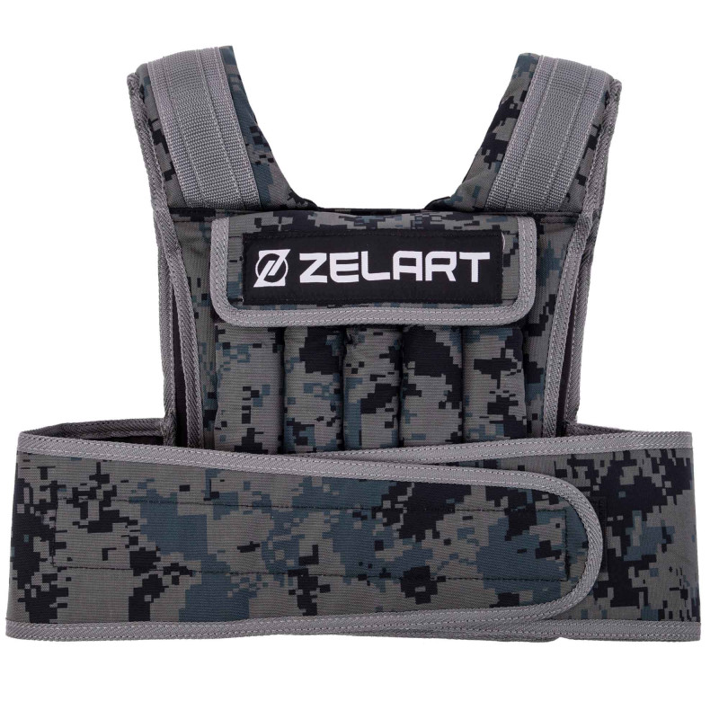 Жилет обважнювач з регульованою вагою Zelart WEIGTH VEST TA-7806-15 вага-1,5-15кг камуфляж