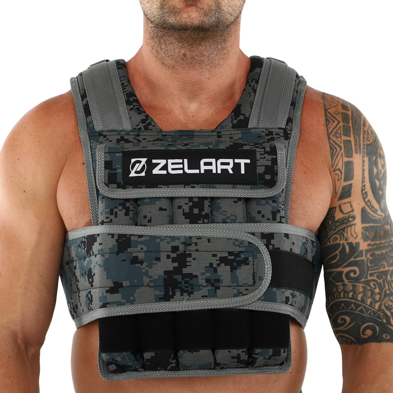 Жилет обважнювач з регульованою вагою Zelart WEIGTH VEST TA-7806-15 вага-1,5-15кг камуфляж