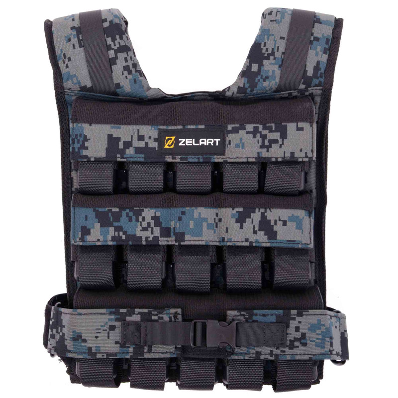 Жилет обважнювач з регульованою вагою Zelart WEIGTH VEST TA-7817-20 вага-1-20кг камуфляж