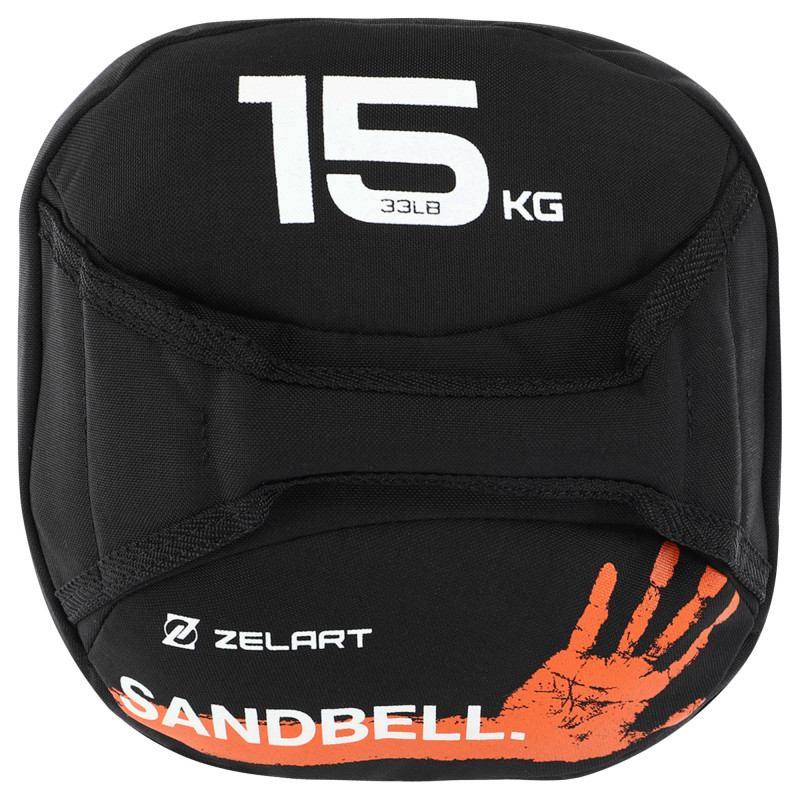 Насипна гіра пісочна SandBell Crossfit Zelart TA-7823-15-1 вага 15кг чорний