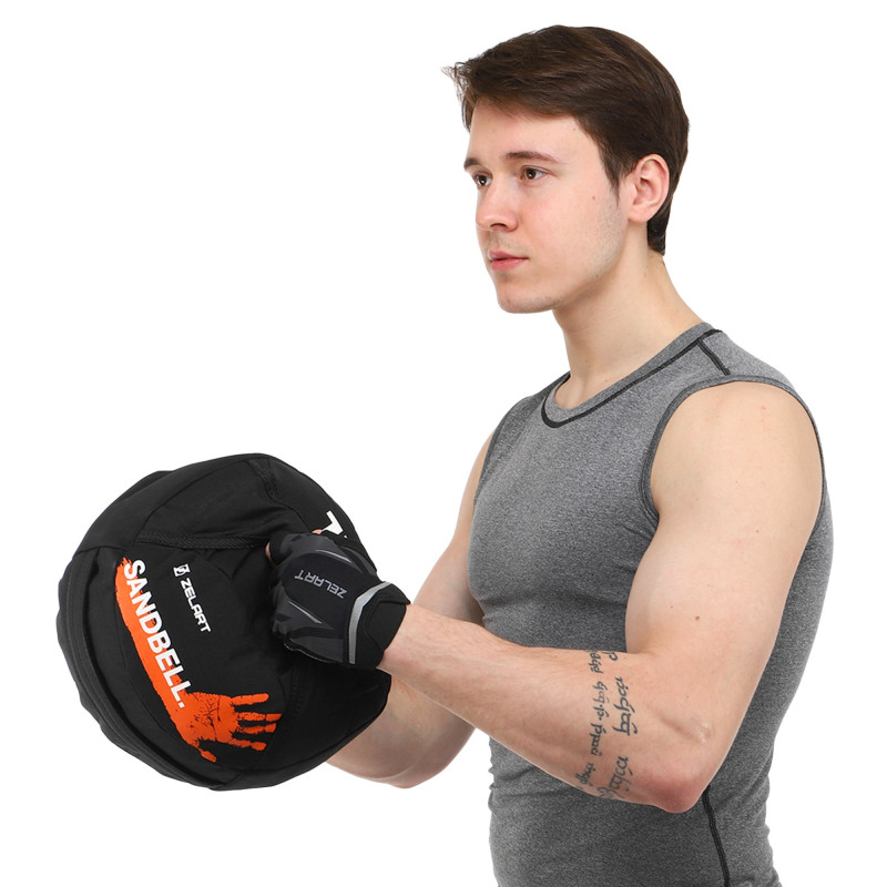 Насипна гіра пісочна без наповнювача SandBell Crossfit Zelart TA-7823-15 максимальна вага до 15кг чорний