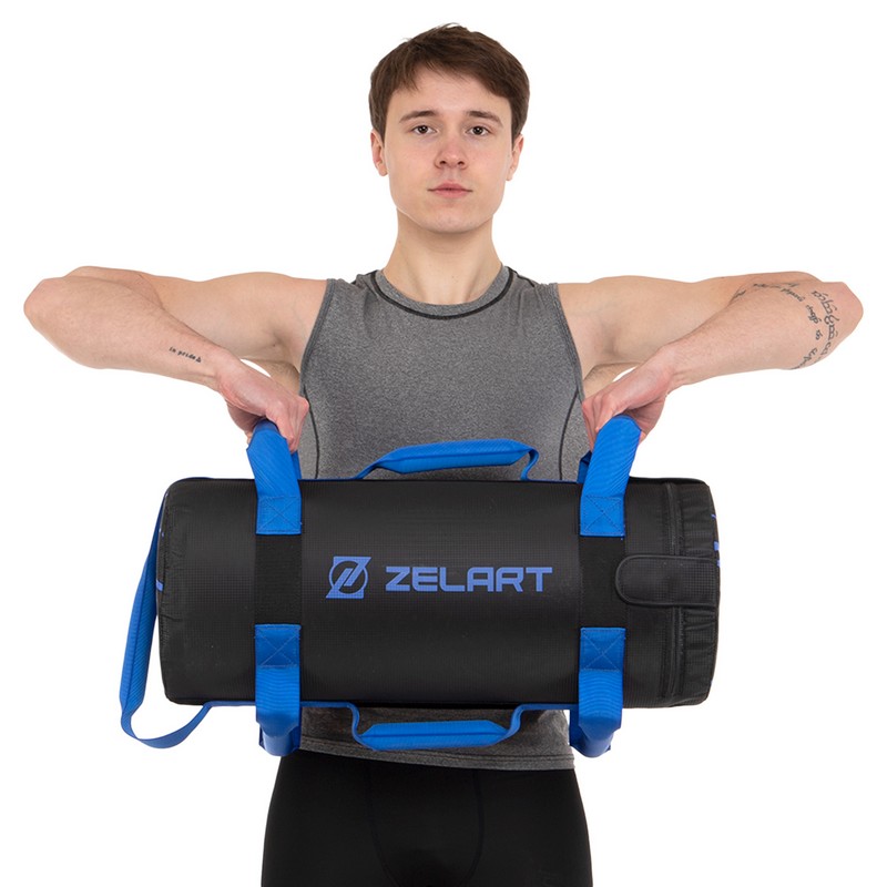 Мішок обтяжувач для функціонального тренінгу Power Bag Zelart TA-7825-30 30кг чорний-синій