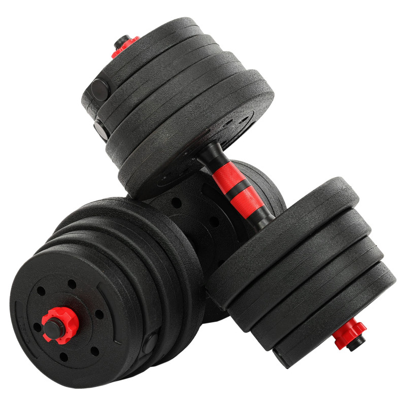 Гантелі трансформер перетворюються на штангу 3в1 SP-Sport TA-9455-30 30кг чорний-червоний