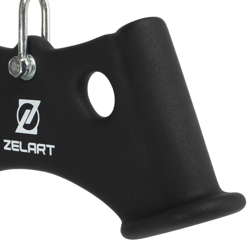 Рукоятка для тяги з вузьким хватом Triceps Grip нековзне покриття Zelart TA-9627 33см чорний