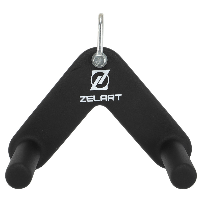 Рукоятка для тяги з вузьким хватом V-Bar нековзне покриття Zelart TA-9628 24см чорний