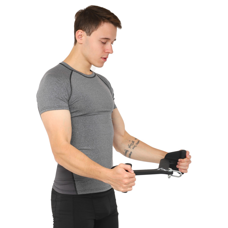 Рукоятка для тяги із середнім хватом Mide Grip нековзне покриття Zelart TA-9629 55см чорний
