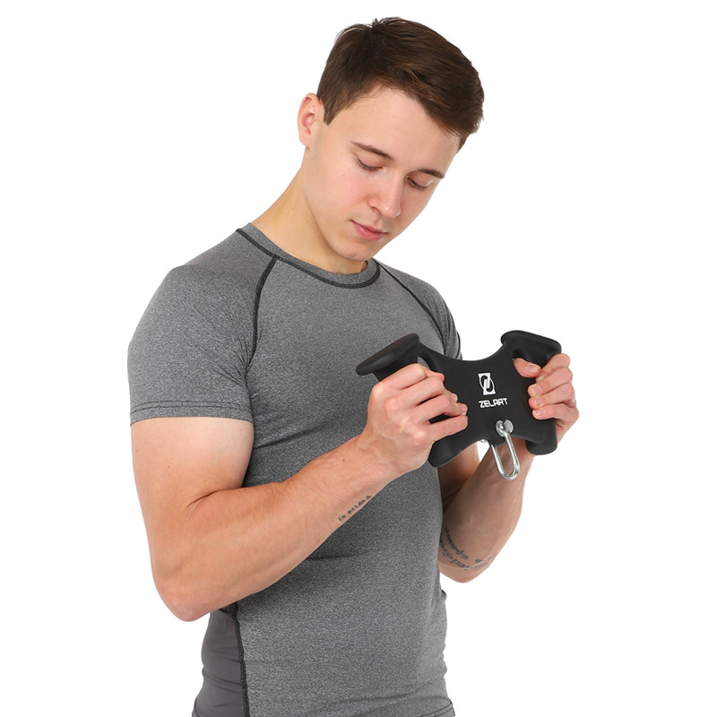 Рукоятка для тяги з вузьким хватом Triceps Grip нековзне покриття Zelart TA-9633 33см чорний