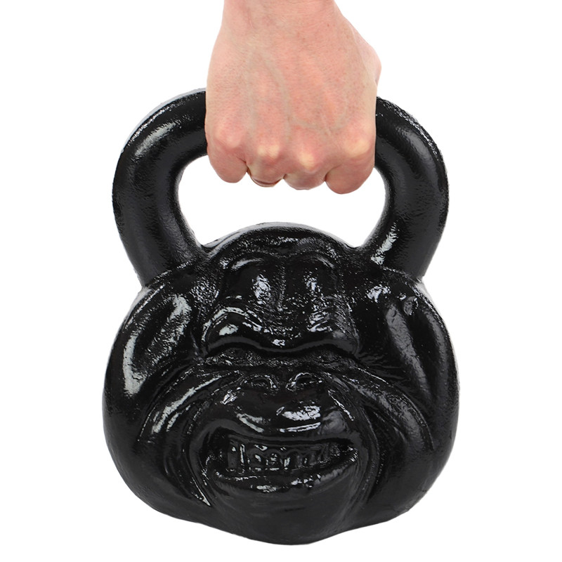 Гиря тренувальна цільна чавунна Iron head Monkey Zelart TA-9930 вага 25кг чорний