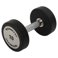 Гантель цільна професійна з поліуретановим покриттям TECHNOGYM TG-1834-10 1шт 10кг чорний-сірий