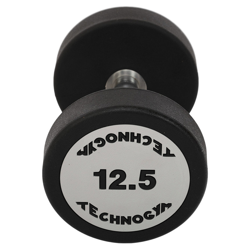 Гантель цільна професійна з поліуретановим покриттям TECHNOGYM TG-1834-12_5 1шт 12,5кг чорний-сірий