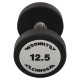 Гантель цільна професійна з поліуретановим покриттям TECHNOGYM TG-1834-12_5 1шт 12,5кг чорний-сірий